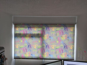 Bright and vibrant rollers fitted in a kitchen near Ipswich