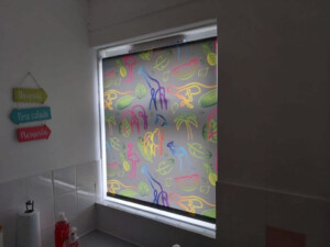 Bright and vibrant rollers fitted in a kitchen near Ipswich