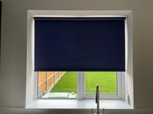 Blue roller blind