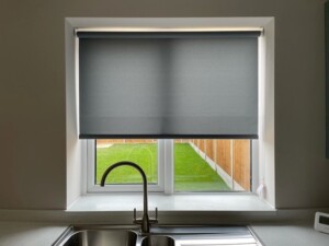 Grey kitchen roller blind