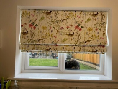 Patterned Roman blind